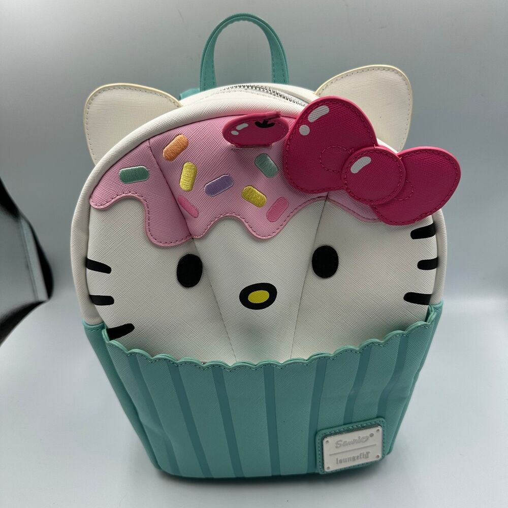 Loungefly x Sanrio Hello Kitty Cupcake Mini Backpack Teal Pink Multicolor